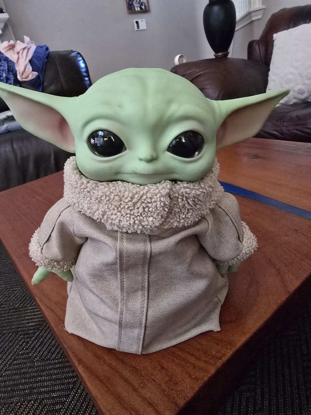 Star Wars Grogu Plush Doll in Green with Tan Sherpa Coat